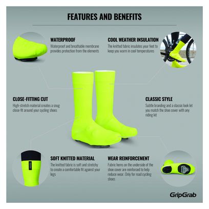 GripGrab Flandrien Waterproof Road Shoe Covers Yellow
