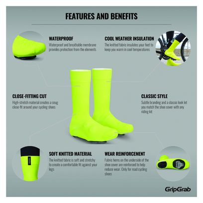 Couvre Chaussures Route GripGrab Flandrien Waterproof Jaune