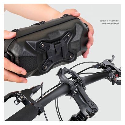 Sacoche de guidon vélo grande capacité rigide EVA avec bandoulière