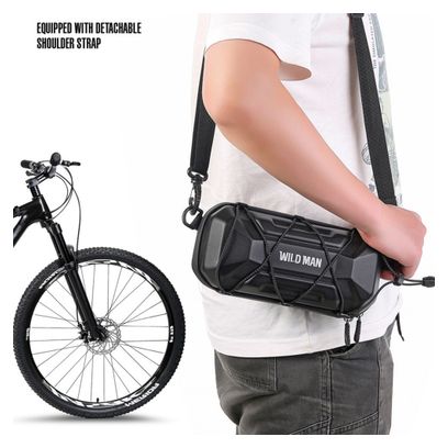Sacoche de guidon vélo grande capacité rigide EVA avec bandoulière