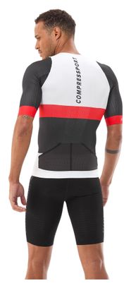 Compressport Stream Men's Short-Sleeve Jersey - White/Black/Red