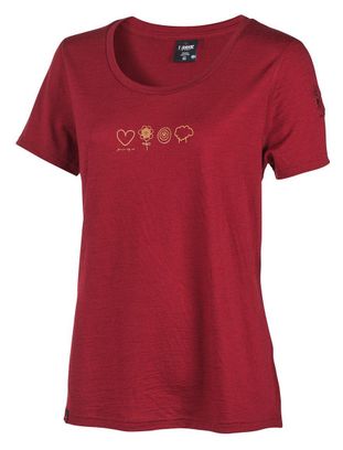 T-shirt Ivanhoe Symboles Meja pour femme-100% laine mérinos-Rouge