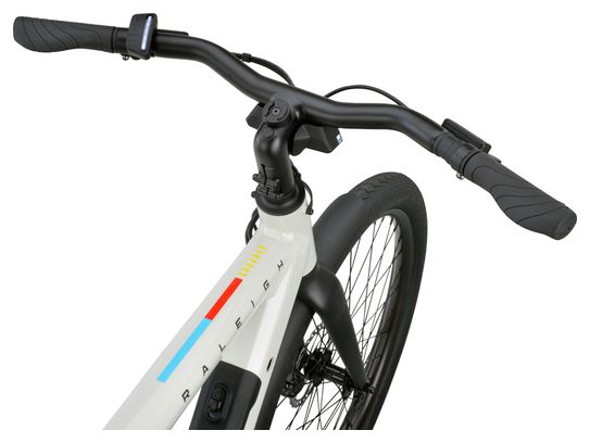 Raleigh ONE Elektro-Citybike mit Riemenantrieb, 1 Gang, 27,5 Zoll, Weiß