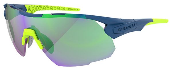 Demetz Trail Sunglasses Navy Blue Green Mirror