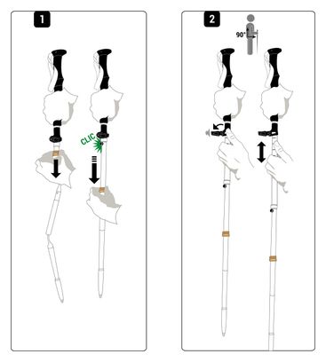 Forclaz Ultra-compact MT900 Hiking Pole Black (Sold individually)