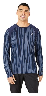 Maillot manches longues Asics Road All Over Print Bleu Homme