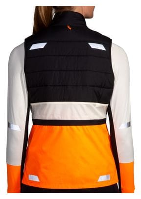 Ärmellose Thermojacke Brooks Run Visible 2.0 Weiß/Orange Damen