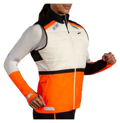 Veste thermique sans manches Brooks Run Visible 2.0 Blanc/Orange Femme