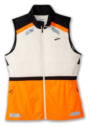 Veste thermique sans manches Brooks Run Visible 2.0 Blanc/Orange Femme