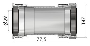 Elvedes Thread Fit T47A crankset (Cervélo) for Sram DUB