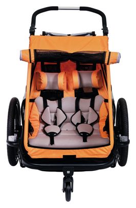 Rimorchio per bambini XLC Duo S 20' grigio antracite arancione