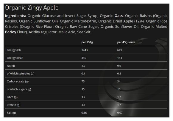 Torq Energy Bar Apple 45g