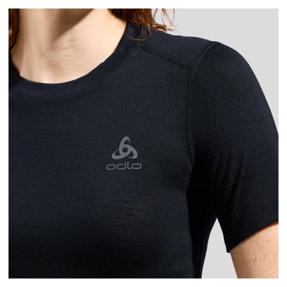 T-shirt Technique Femme Odlo Merinos 160 Natural Noir