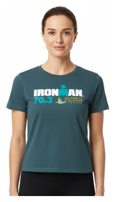 Ironman 70.3 Les Sables D'Olonne Blau Türkis Kurzarm T-Shirt Damen
