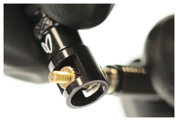 Paire de Valves Tubeless Effetto Mariposa Caffélatex Tubeless Valve Presta 40 mm avec Bouchons Démonte-Obus Noir