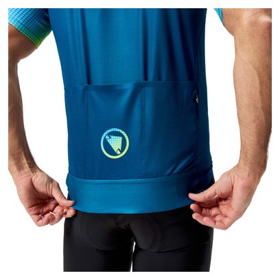 Maillot Manches Courtes Homme Endura FS260 Bitmap Bleu