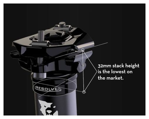 Wolf Tooth Resolve Telescopic Seatpost Internal Passage Black (Without Control)