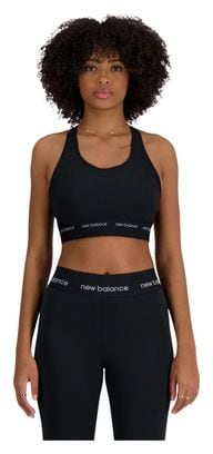 New Balance Sleek Medium Support Sports Bra Black