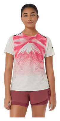Asics Fujitrail Elite Graphic Women's Trail T-Shirt - White/Red