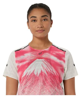 Asics Fujitrail Elite Graphic Women's Trail T-Shirt - White/Red