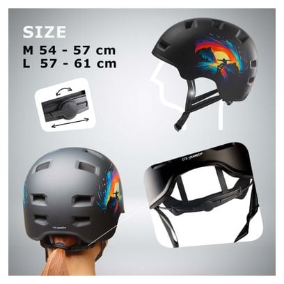 Casque vélo et skate | Patinage Noir L (57-61 cm) | Certifié EN1078