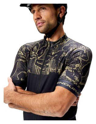 Maillot Manches Courtes Homme Endura FS260 Floral Noir