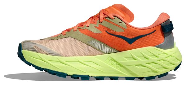 Zapatillas Trail Hoka Speedgoat 7 Naranja/Verde Mujer