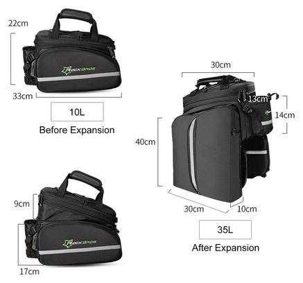 Sacoche de porte-bagages arrière extensible 10 à 35 L