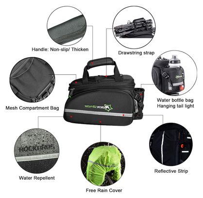 Sacoche de porte-bagages arrière extensible 10 à 35 L