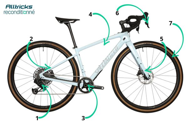 Vélo Gravel Specialized Diverge Sport Carbon Sram GX AXS 12V T.XS 152/163cm - Produit Reconditionné