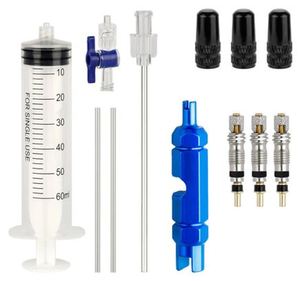 Velkyne Tubeless Flüssigkeits-Injektionskit Fahrrad Spritze 60 ml Werkzeug Ventil Presta Schrader