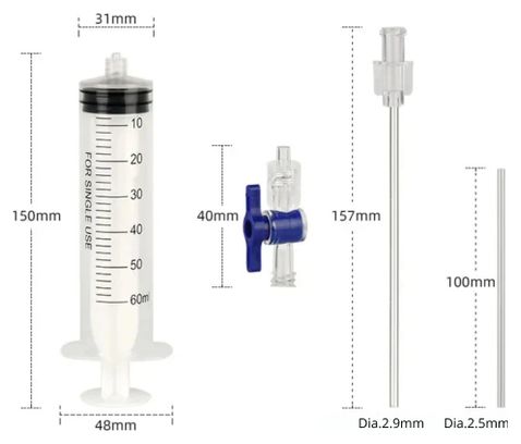 Velkyne Tubeless Flüssigkeits-Injektionskit Fahrrad Spritze 60 ml Werkzeug Ventil Presta Schrader