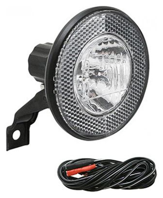 Eclairage velo av/projecteur halogene pour dynamo type hollandais chrome