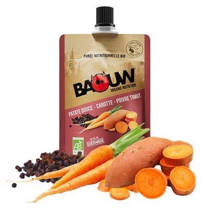 Baouw Purea energetica biologica di patate dolci, carote e peperoni 90g