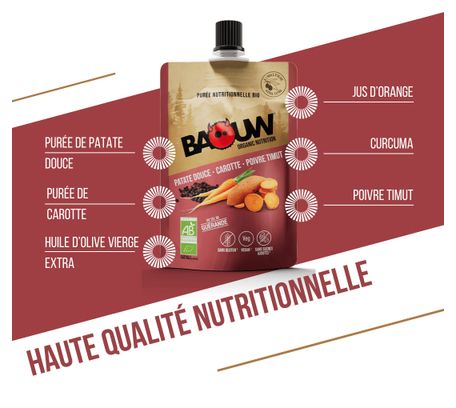 Baouw Zoete Aardappel-Wortel-Timut Peper Bio Energie Puree 90g