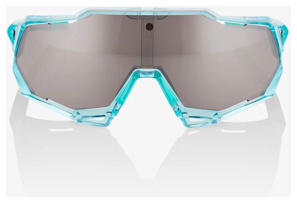 Lunettes 100% Speedtrap Polished Translucent Mint Vert - Lentille HiPER Miroir Silver