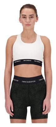 Brassière New Balance Sleek Medium Support Sports Blanc