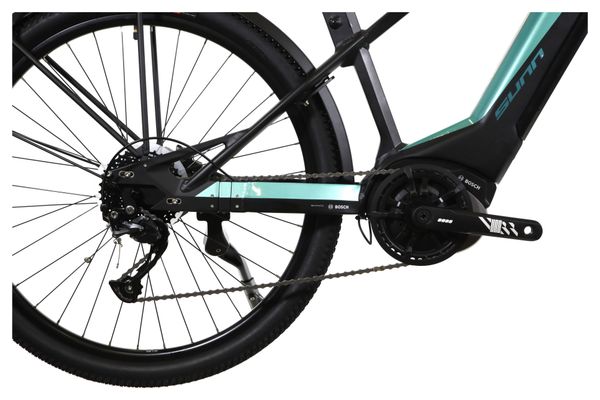Bicicleta de exposición - Sunn Urb Sleek Bicicleta eléctrica de ciudad Shimano Altus 9V 400 Wh 650b Negra / Turquesa 2023