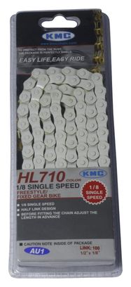 Chaine KMC HL710 1/2''x1/8'' 104 maillons Blanc