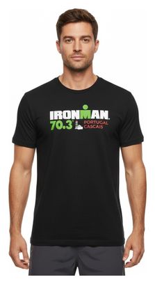 Heren Ironman 70.3 Portugal-Cascais Zwart Korte Mouw T-Shirt