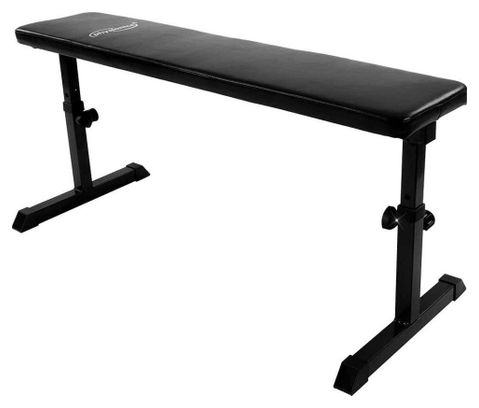 Banc de musculation plat réglable en hauteur 5 positions cadre en acier coussin rembourré charge max 200 kg banc d haltérophilie exercices entraînement fitness gym 01_0000204