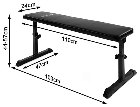 Banc de musculation plat réglable en hauteur 5 positions cadre en acier coussin rembourré charge max 200 kg banc d haltérophilie exercices entraînement fitness gym 01_0000204
