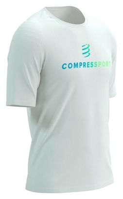 Camiseta de manga corta Compressport Podium blanca para hombre
