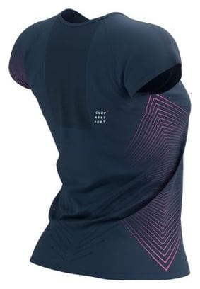 Compressport Performance Women's Short Sleeve Jersey Blue/Pink
