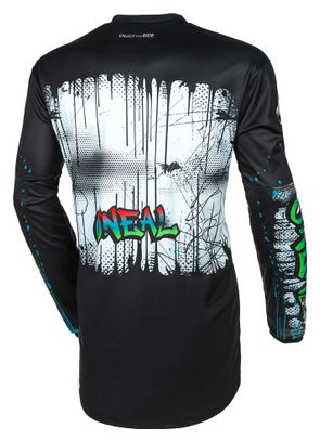 Maillot O'Neal Element Manga Ranuda Negro/Blanco