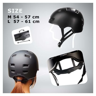 Casque vélo et skate | Tout Noir M (54-57 cm) | Certifié EN1078