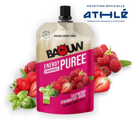 Baouw Raspberry-Strawberry-Basil Organic Energy Puree 90g