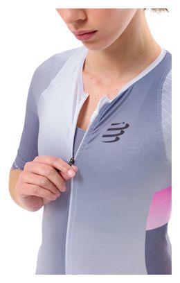 Compressport Stream paars damesshirt met korte mouwen