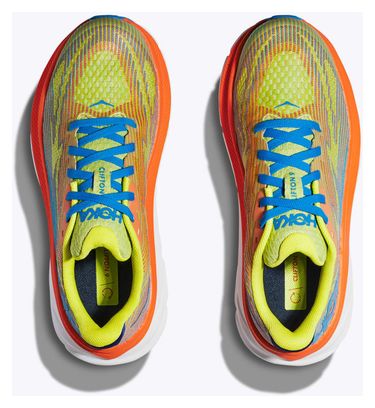 Hoka <p><strong>Clifton</strong></p>9 Youth Yellow Blue Orange Childrens Running Shoes