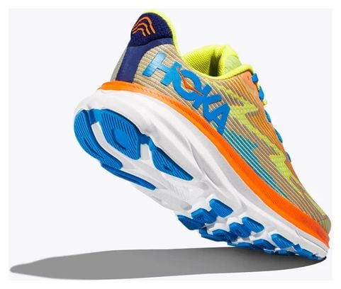 Hoka <p><strong>Clifton</strong></p>9 Youth Yellow Blue Orange Childrens Running Shoes